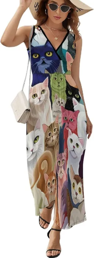 2025 Summer Tank Dress Wrap Sleeveless Adjustable Holiday Dress