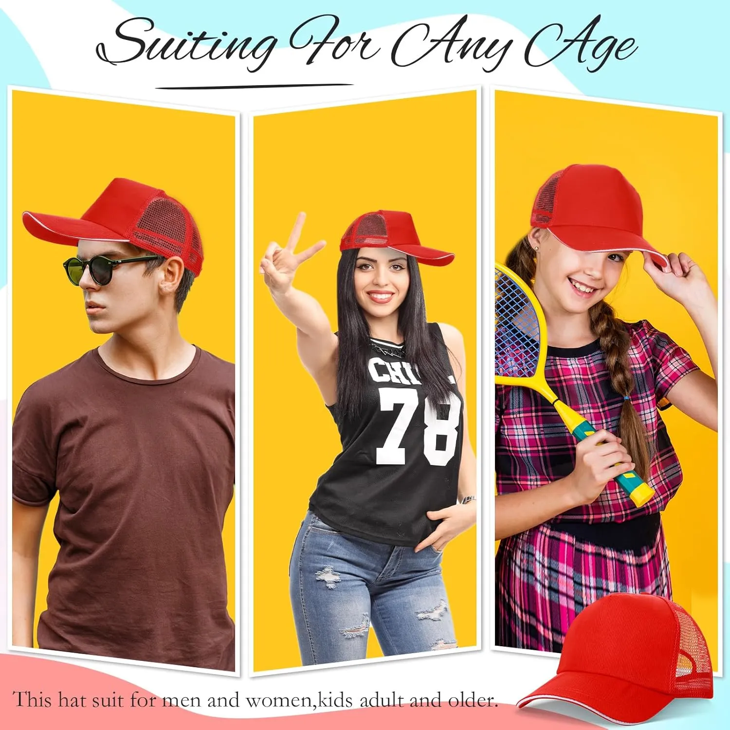 50 Pcs Blank Trucker Hats Bulk Unisex Sublimation Hat Baseball Cap Trucker Cap with Adjustable Snapback for Men Women