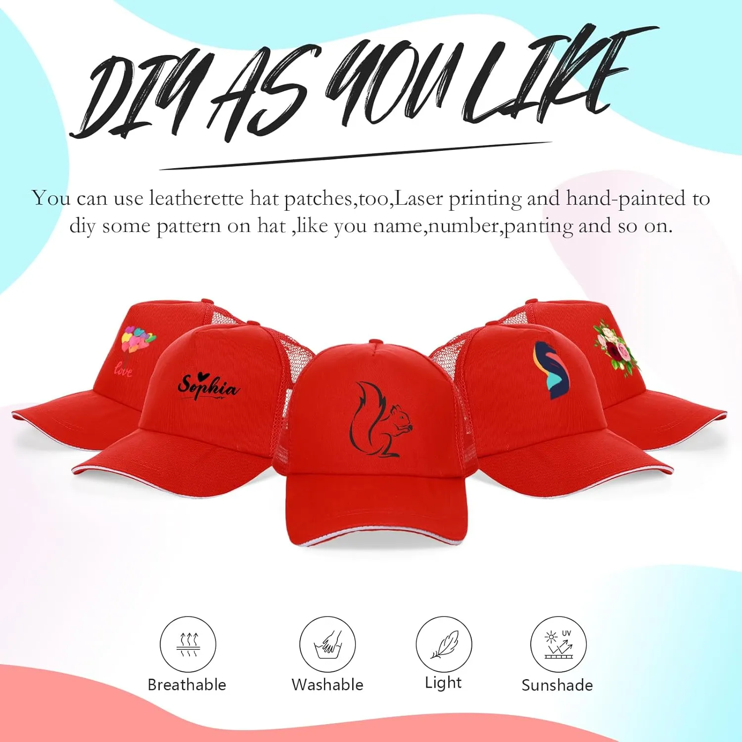 50 Pcs Blank Trucker Hats Bulk Unisex Sublimation Hat Baseball Cap Trucker Cap with Adjustable Snapback for Men Women