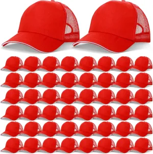 50 Pcs Blank Trucker Hats Bulk Unisex Sublimation Hat Baseball Cap Trucker Cap with Adjustable Snapback for Men Women