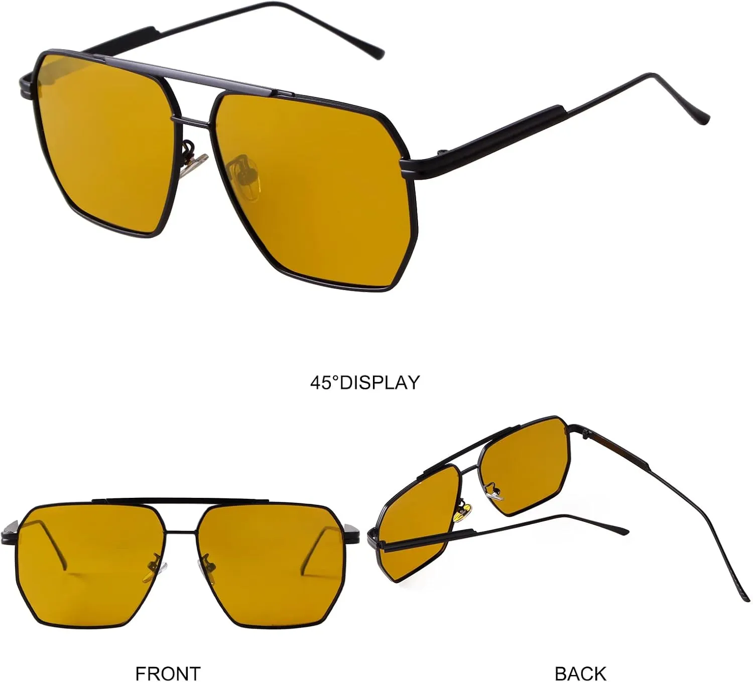 ADE WU Trendy Square Aviator Sunglasses for Women Men, Classic Polarized Oversized Aviators Sun Glasses