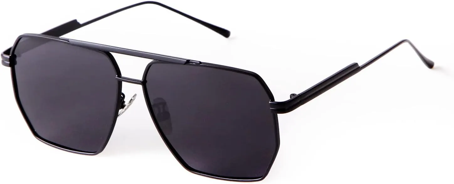 ADE WU Trendy Square Aviator Sunglasses for Women Men, Classic Polarized Oversized Aviators Sun Glasses