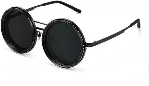 Adjustable Tint Polarized Round Sunglasses for Men – 1-9 Stepless Gears with ND9 Lens Technology, Adjustable Fit for Beach, Driving & Outdoor Activities – Durable Lightweight Eyewear