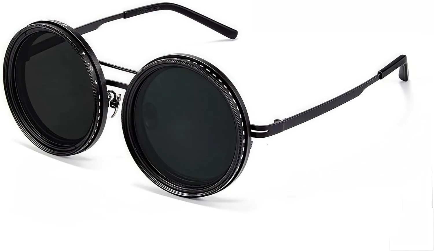 Adjustable Tint Polarized Round Sunglasses for Men – 1-9 Stepless Gears with ND9 Lens Technology, Adjustable Fit for Beach, Driving & Outdoor Activities – Durable Lightweight Eyewear