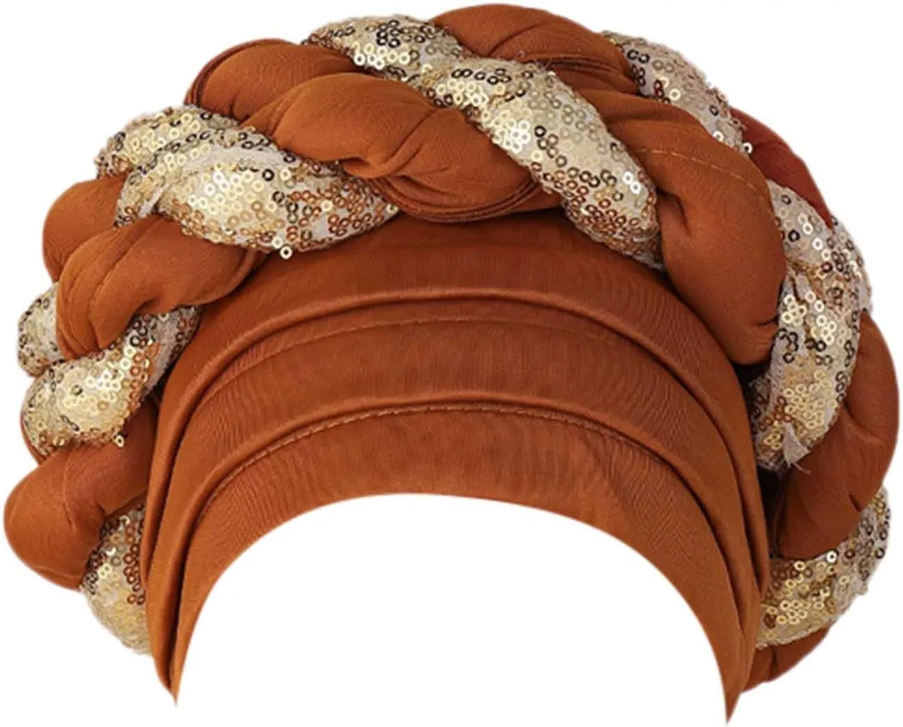 African Turban Head Wraps for Black Women Braided Twisted Turbans Hats Stretchy Cancer Chemo Muslim Cap