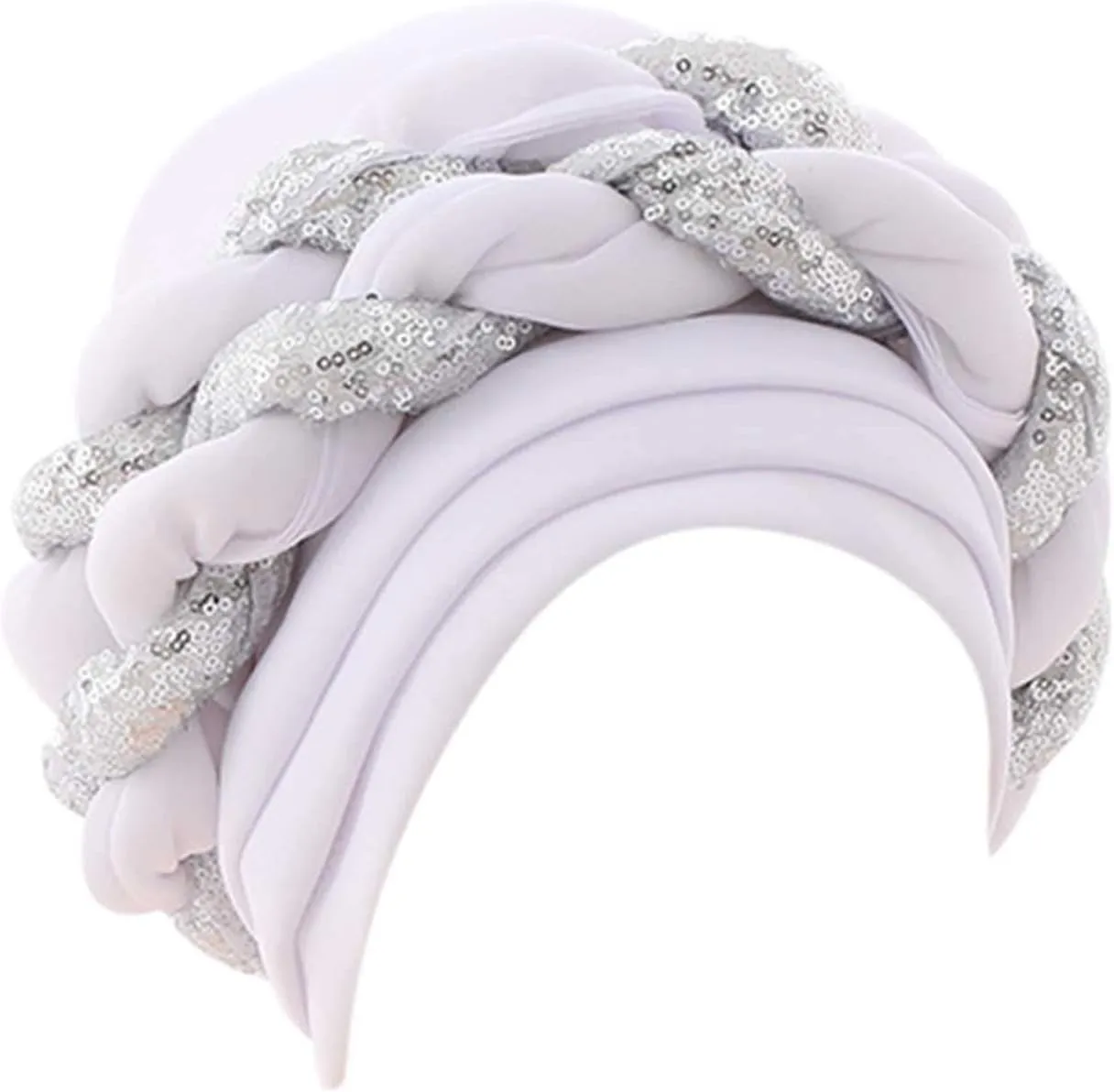 African Turban Head Wraps for Black Women Braided Twisted Turbans Hats Stretchy Cancer Chemo Muslim Cap
