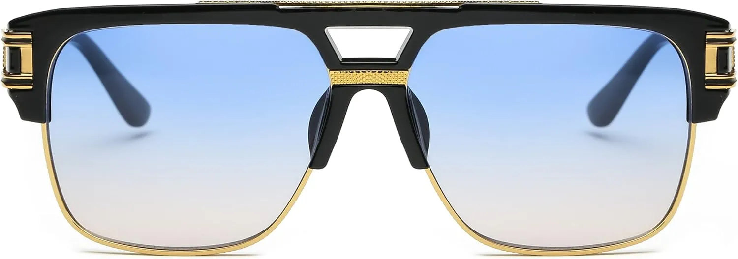 Allt Square Aviator Large Fashion Sunglasses For Men Women Goggle Alloy Frame Glasses
