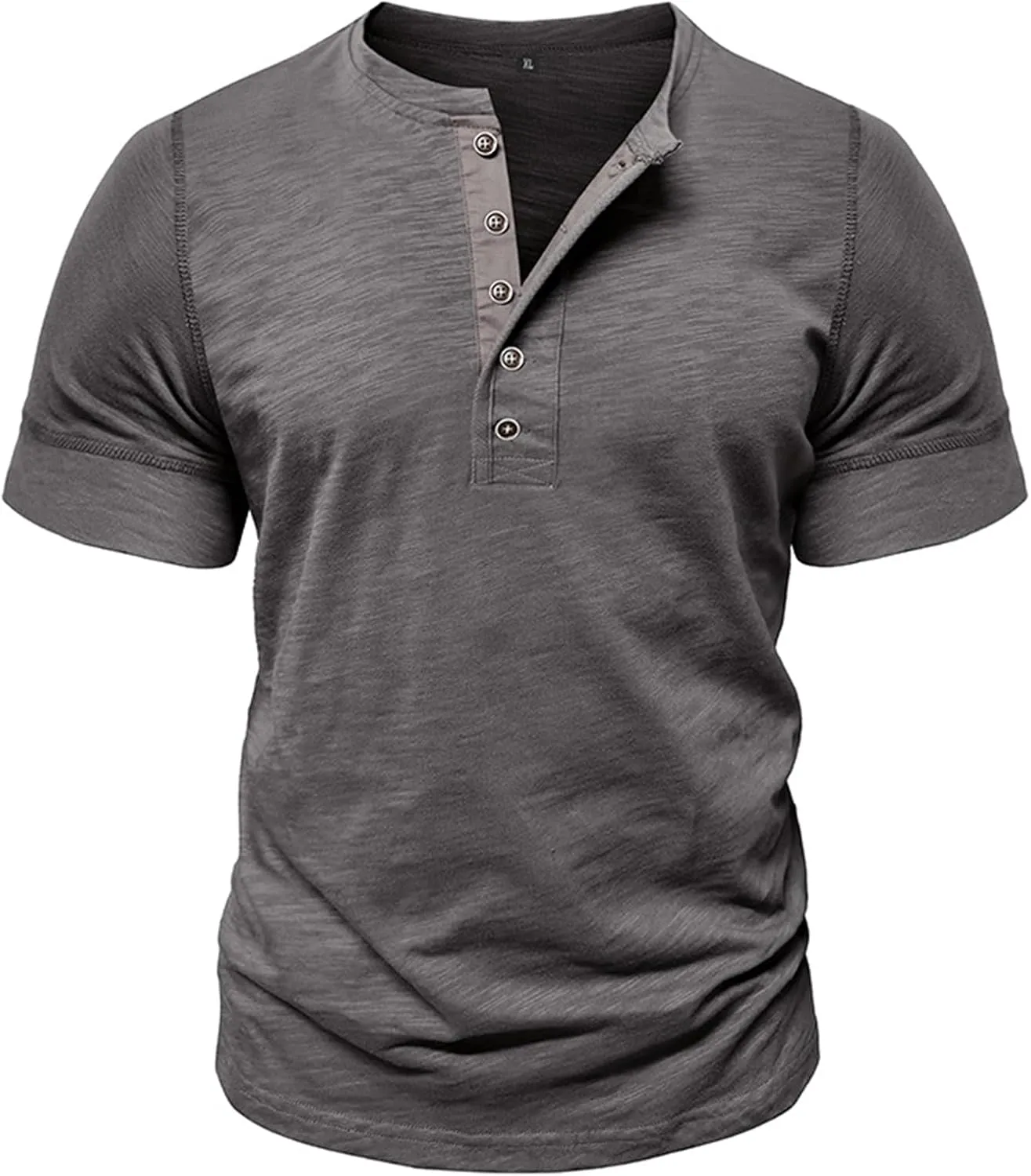 Angbater Mens Short Sleeve Henley Shirts Casual Button T-Shirts Lightweight Basic Cotton Tops