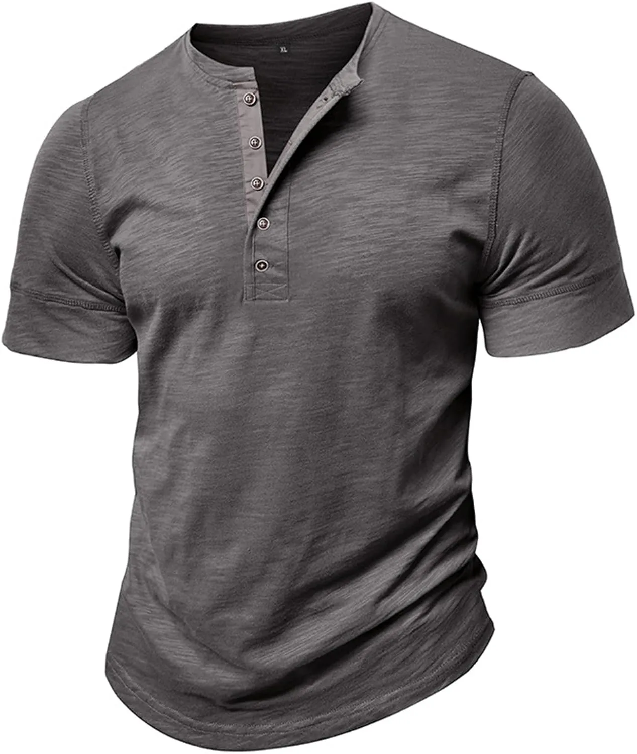 Angbater Mens Short Sleeve Henley Shirts Casual Button T-Shirts Lightweight Basic Cotton Tops
