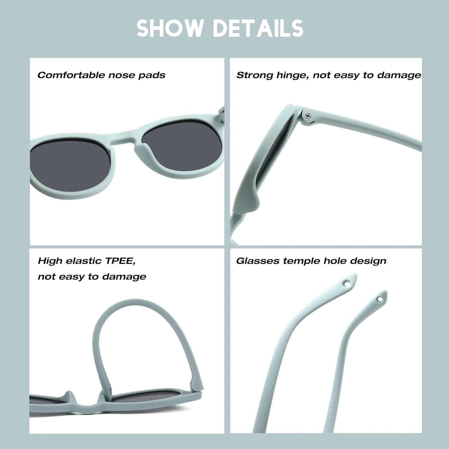 Baby First Sunglasses with Strap Round Flexible UV400 Polarized Infant Sunglasses for Ages 0-24 Months