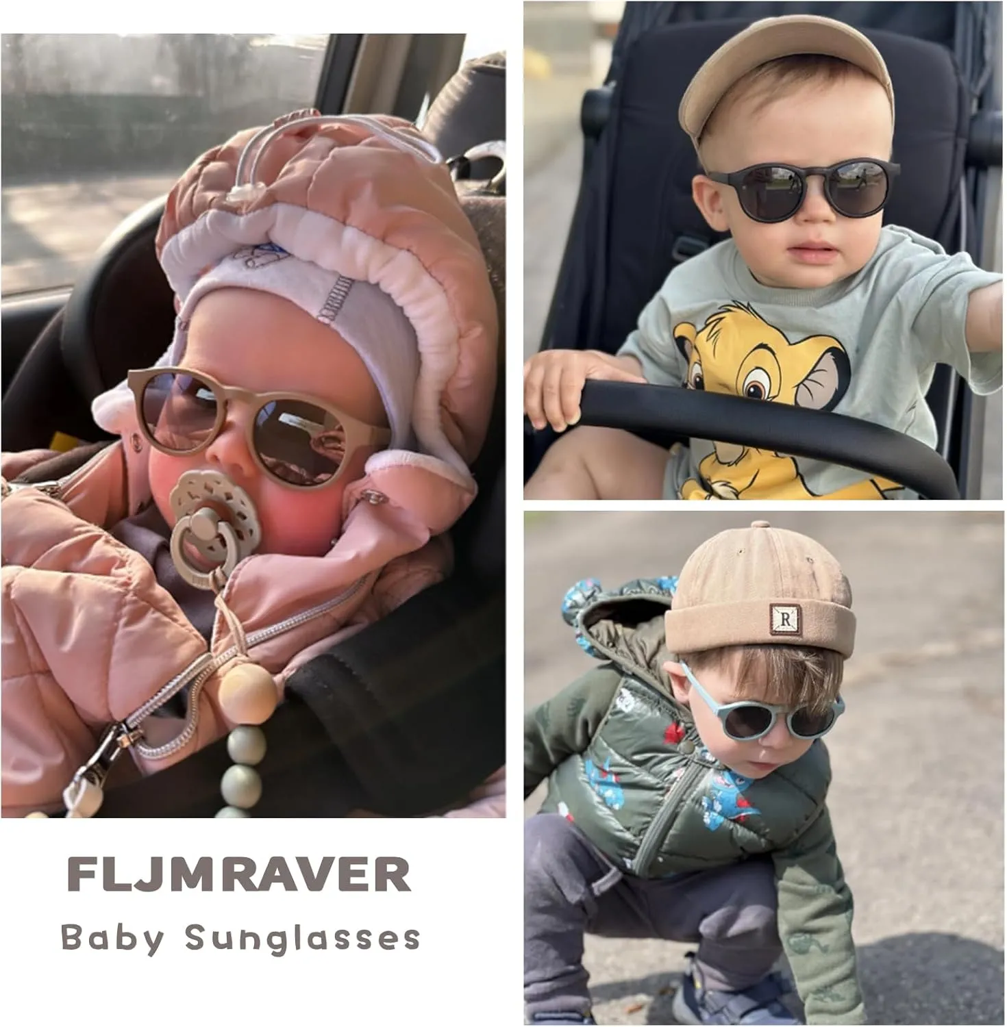 Baby First Sunglasses with Strap Round Flexible UV400 Polarized Infant Sunglasses for Ages 0-24 Months