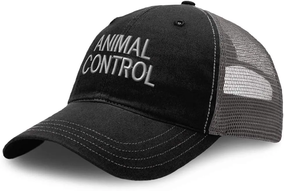 Baseball Cap Animal Control Investigate A Embroidery Cotton Soft Mesh Cap Snapback Black Charcoal Design Only
