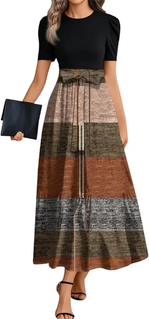 Beach Wedding Guest Dress Plus Size Floral Wrap Maxi Dress Short Sleeve Boho Outfit