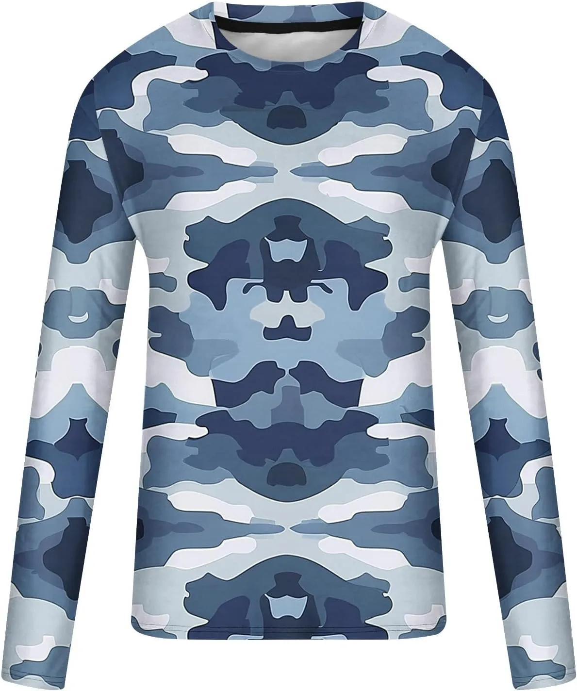 Big and Tall Shirts for Men Long Sleeve Camouflage Print Graphic Pullover Tops Camo Gym Workout Crewneck Sweatshirts