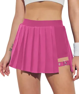BZB Pleated Skirts for Women High Waisted Tennis Skirts Adjustable Buckle Athletic Skorts Skirts with Pocket