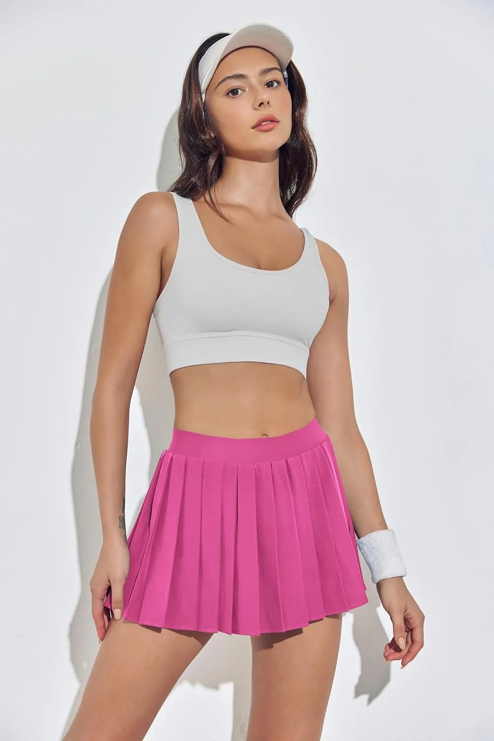 BZB Pleated Skirts for Women High Waisted Tennis Skirts Adjustable Buckle Athletic Skorts Skirts with Pocket