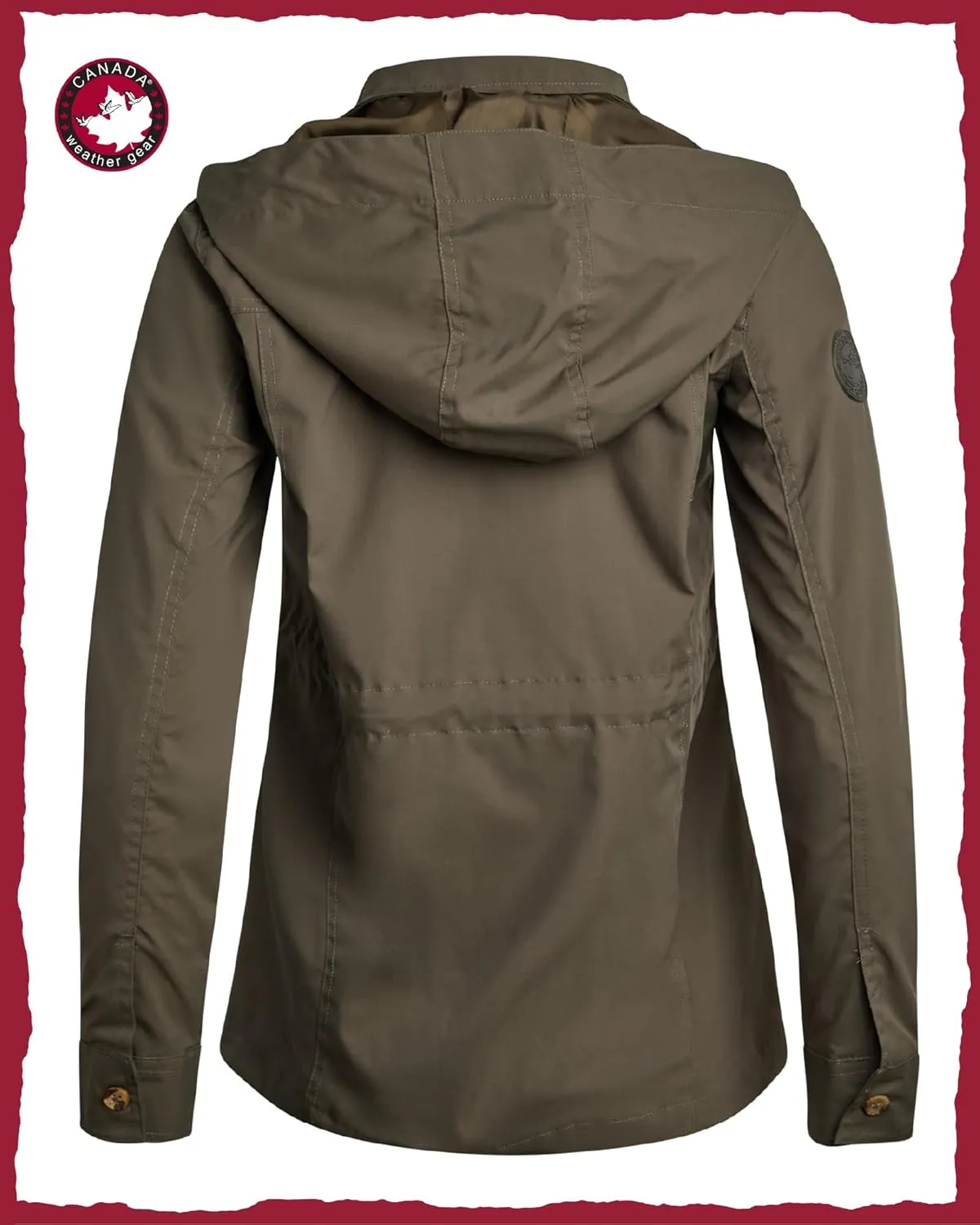 CANADA WEATHER GEAR Womens Utility Jacket - Long Sleeve Zip Up Hooded Safari Military Anorak Jackets for Women (Sizes: S-2XL)