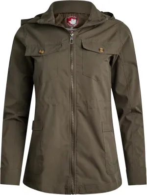 CANADA WEATHER GEAR Womens Utility Jacket - Long Sleeve Zip Up Hooded Safari Military Anorak Jackets for Women (Sizes: S-2XL)