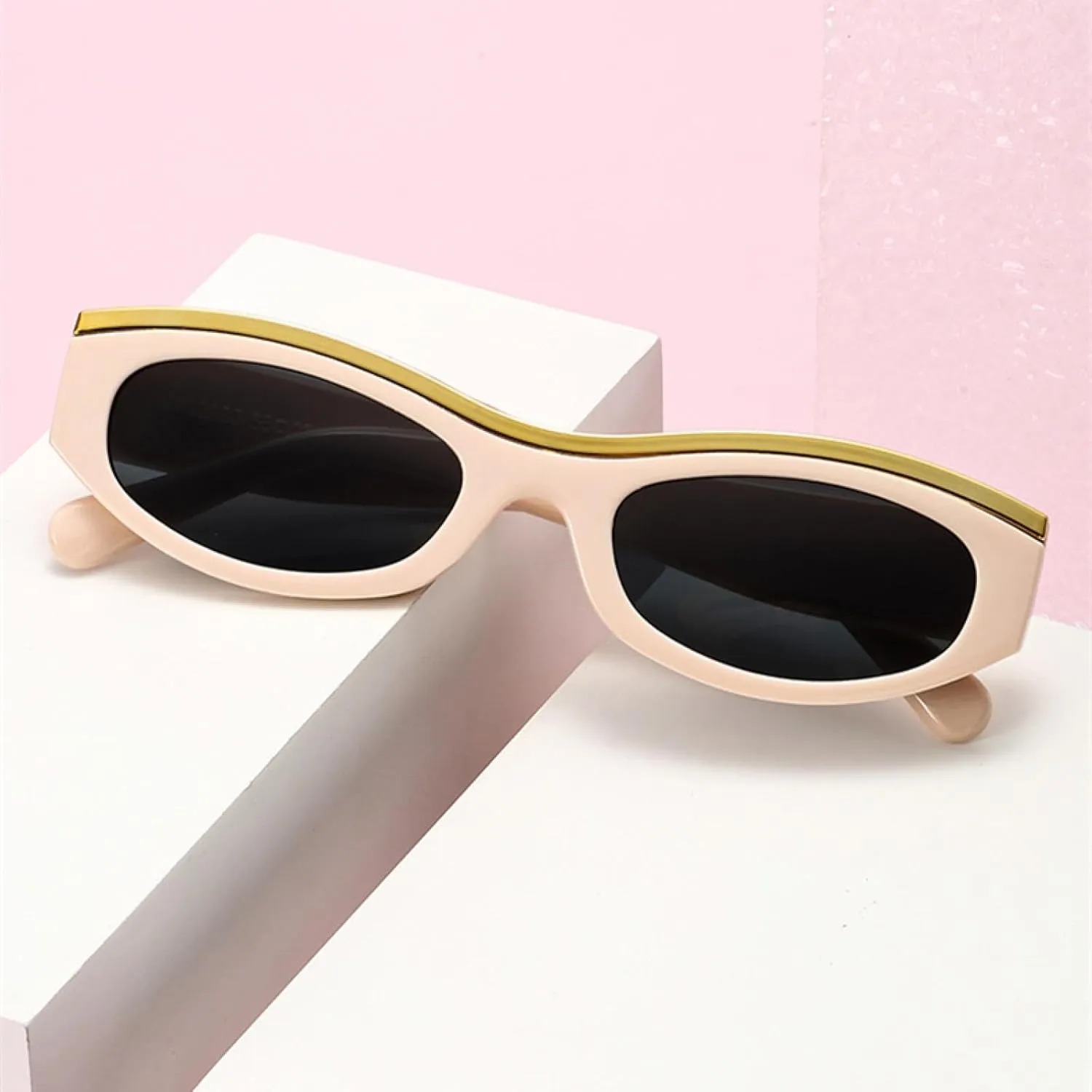 Cat Eye Sunglasses Women Men Oval Vintage Elliptic Round Glasses for Female Shades Male Eyewear