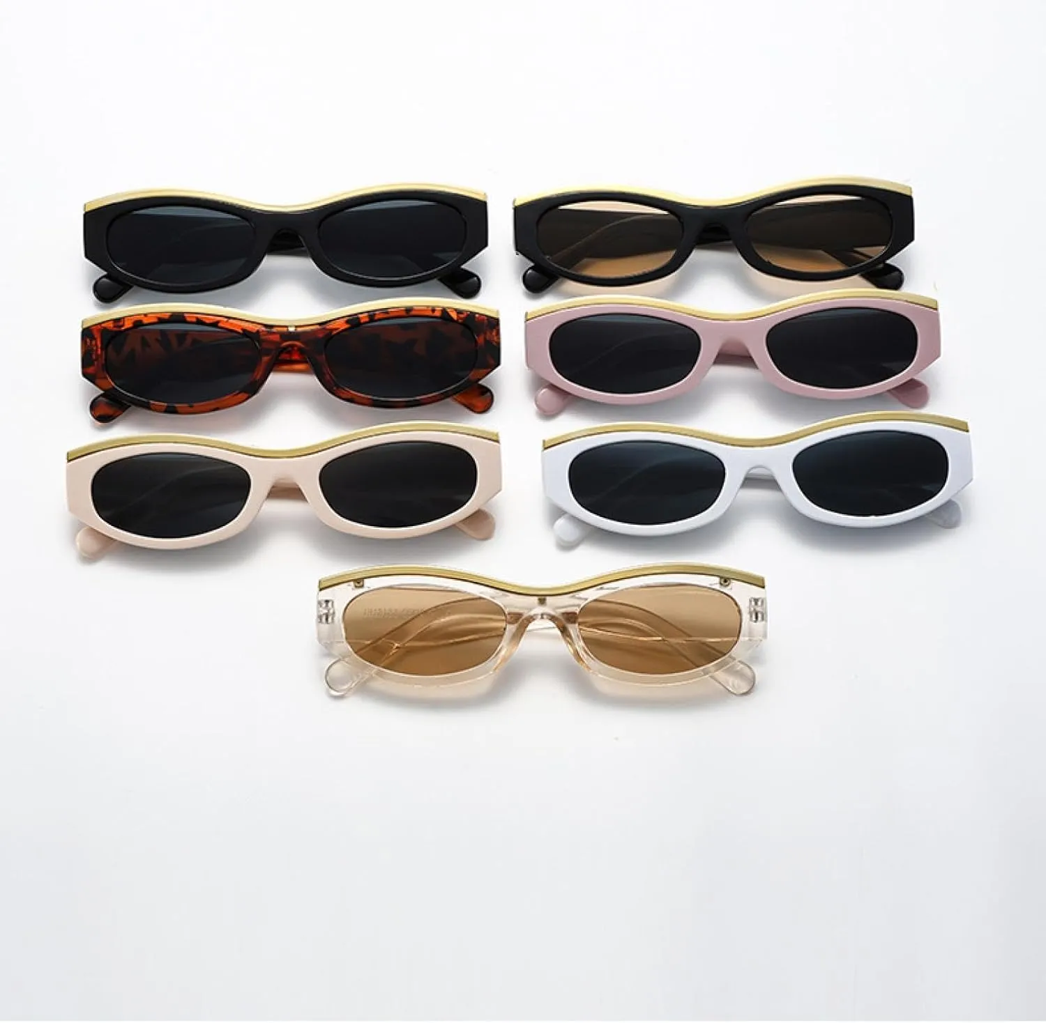 Cat Eye Sunglasses Women Men Oval Vintage Elliptic Round Glasses for Female Shades Male Eyewear