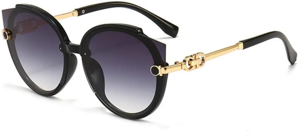Cat Eye Sunglasses Women Round Sun Glasses Men Vintage Oversize Eyelasses Tea Blue Red UV400