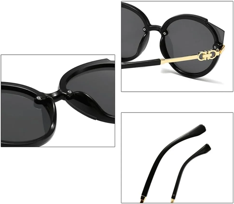 Cat Eye Sunglasses Women Round Sun Glasses Men Vintage Oversize Eyelasses UV400