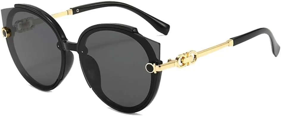 Cat Eye Sunglasses Women Round Sun Glasses Men Vintage Oversize Eyelasses UV400