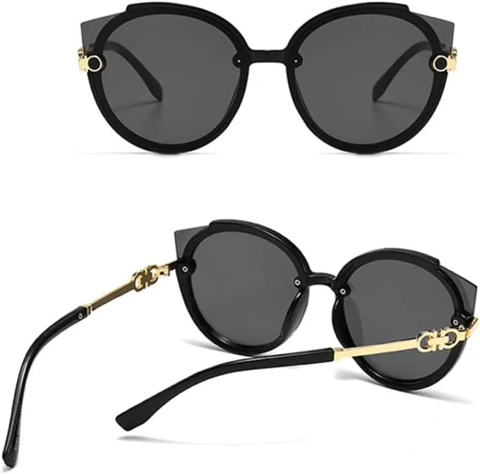 Cat Eye Sunglasses Women Round Sun Glasses Men Vintage Oversize Eyelasses UV400