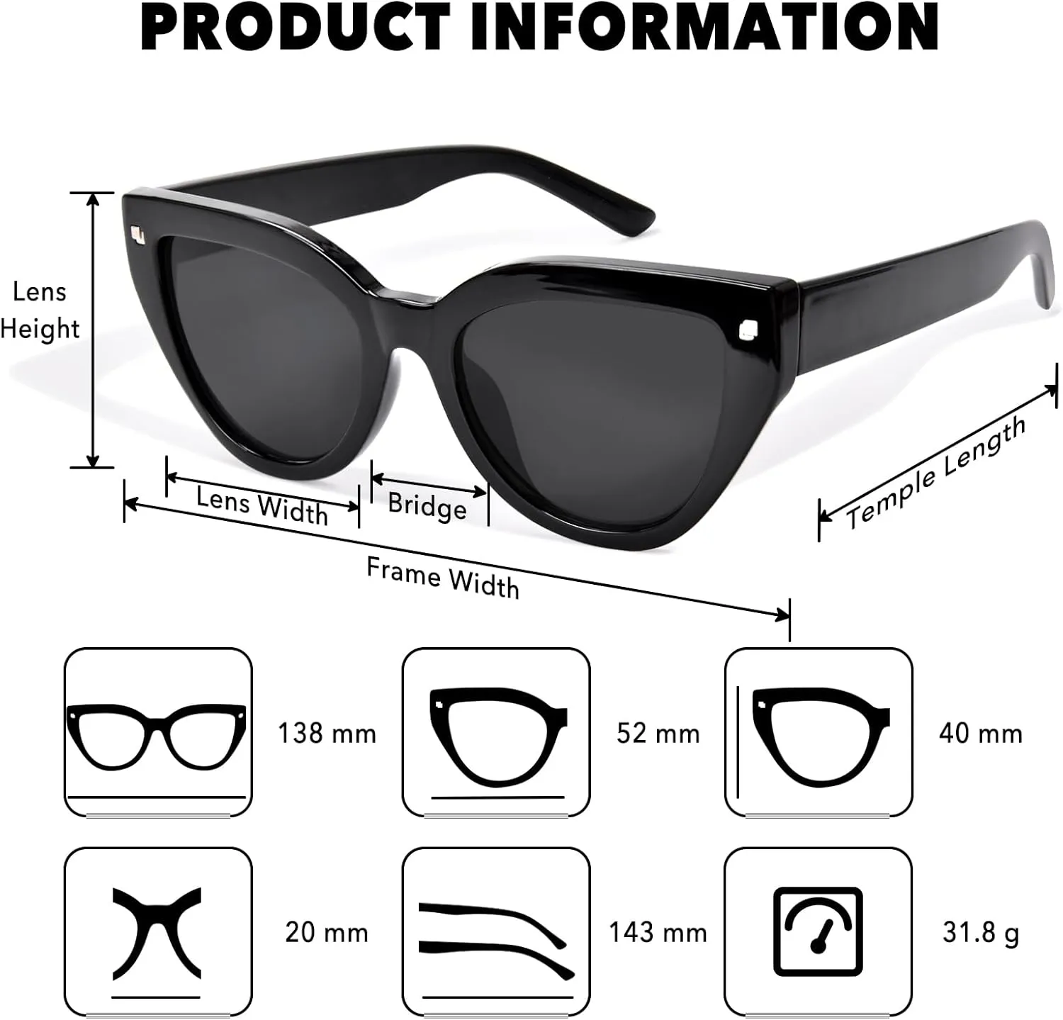 Cat Eye Sunglasses Women's Round Trendy Sunglasses for Women Fashion UV400 Protection Sunnies Sunglasses
