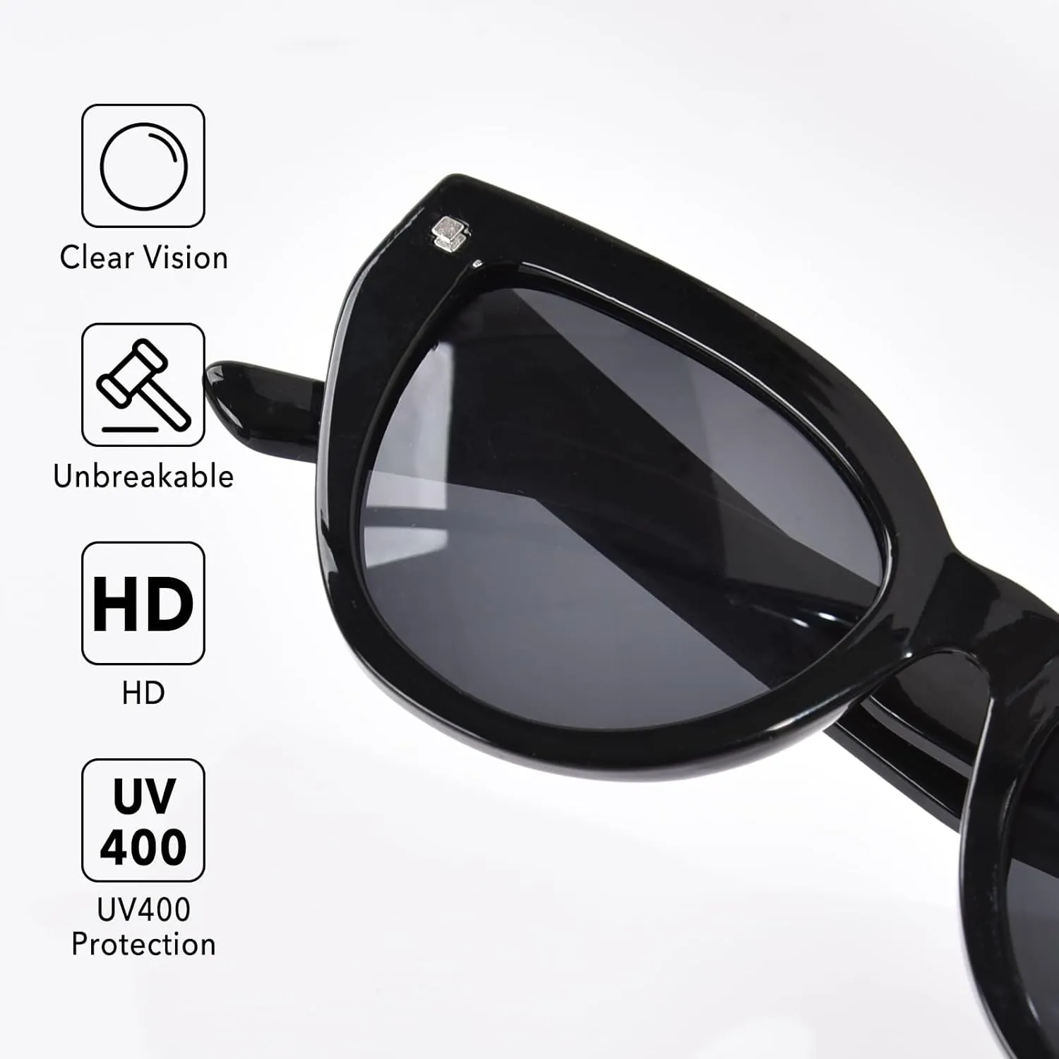 Cat Eye Sunglasses Women's Round Trendy Sunglasses for Women Fashion UV400 Protection Sunnies Sunglasses