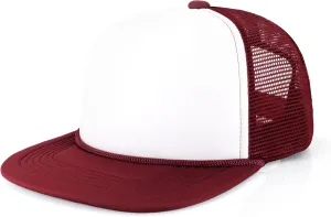 CHOK.LIDS Flat Bill Foam Top Hats for Men and Women Adjustable Snapback Trucker Hat Trendy Color Flat Brim Mesh Baseball Cap
