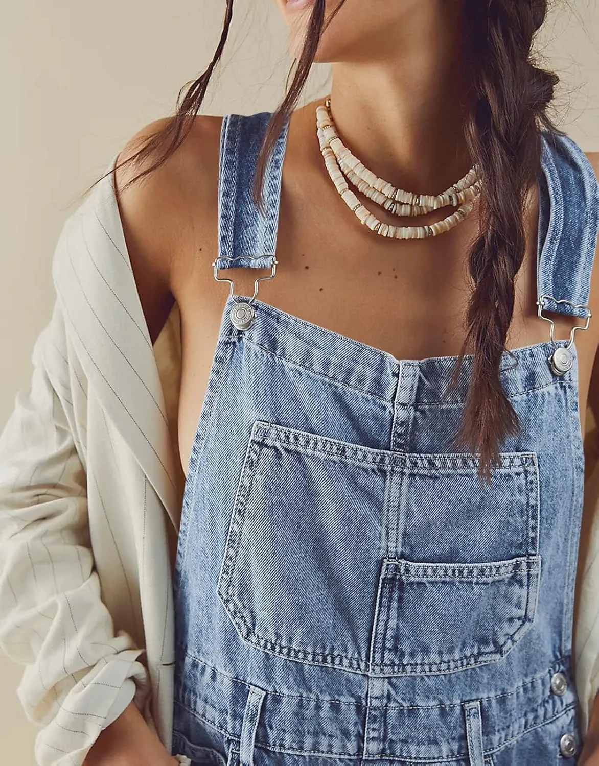 Cicy Bell Womens Denim Bib Overall Shorts Casual Classic Adjustable Straps Cuffed Hem Jean Shortalls Summer Outfits
