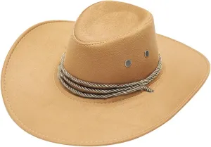 Classic Western-Cowboy-Hat Men Womens Wide Brim Hats Adult Western Fedora hat with Band for Women Men