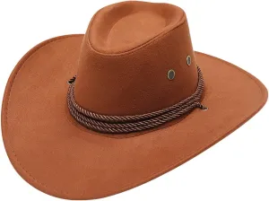 Classic Western-Cowboy-Hat Men Womens Wide Brim Hats Adult Western Fedora hat with Band for Women Men