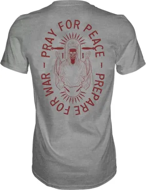 Combat Iron Men's Graphic T-Shirt | Pray for Peace, Prepare for War | Cotton-Poly Blend | Athletic Fit, Tagless Comfort