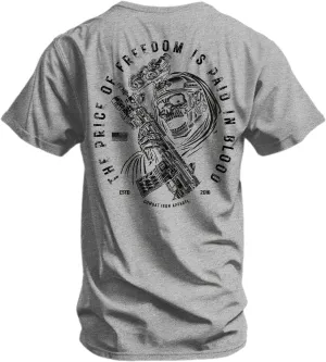 Combat Iron Men's Graphic T-Shirt | The Price of Freedom | Cotton-Poly Blend | Athletic Fit, Tagless Comfort
