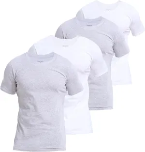 Comfneat Men's 4-Pack Basic Tee Crew Neck Cotton T-Shirts Light Undershirts
