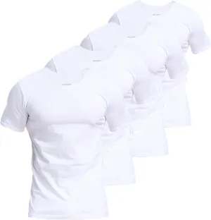 Comfneat Men's 4-Pack Basic Tee Crew Neck Cotton T-Shirts Light Undershirts