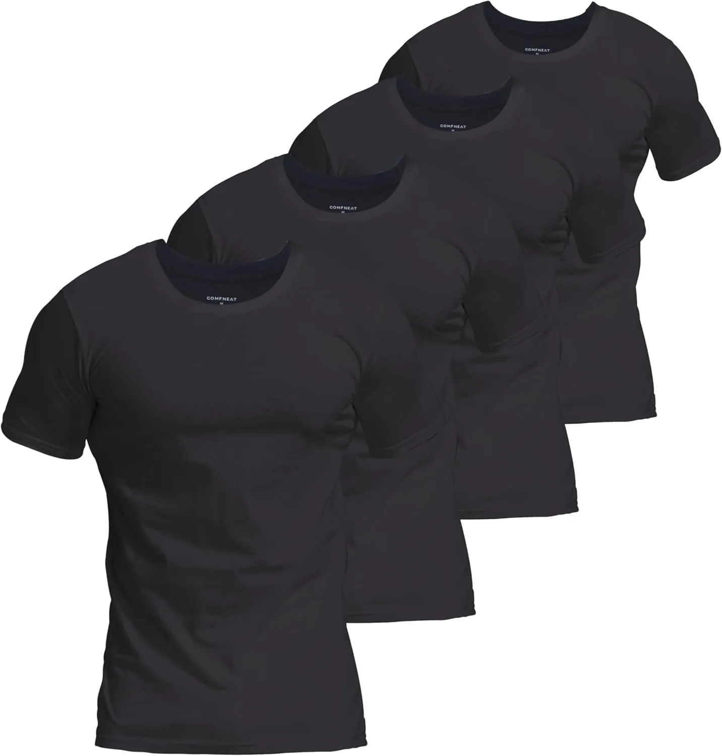 Comfneat Men's 4-Pack Basic Tee Crew Neck Cotton T-Shirts Light Undershirts