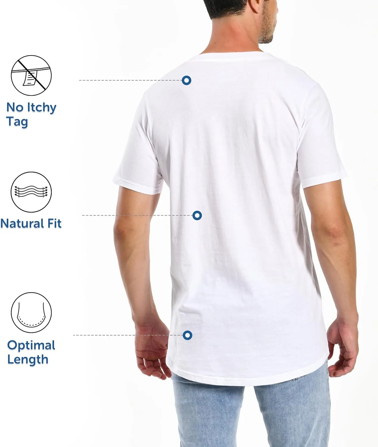 Comfneat Men's 4-Pack Basic Tee Crew Neck Cotton T-Shirts Light Undershirts