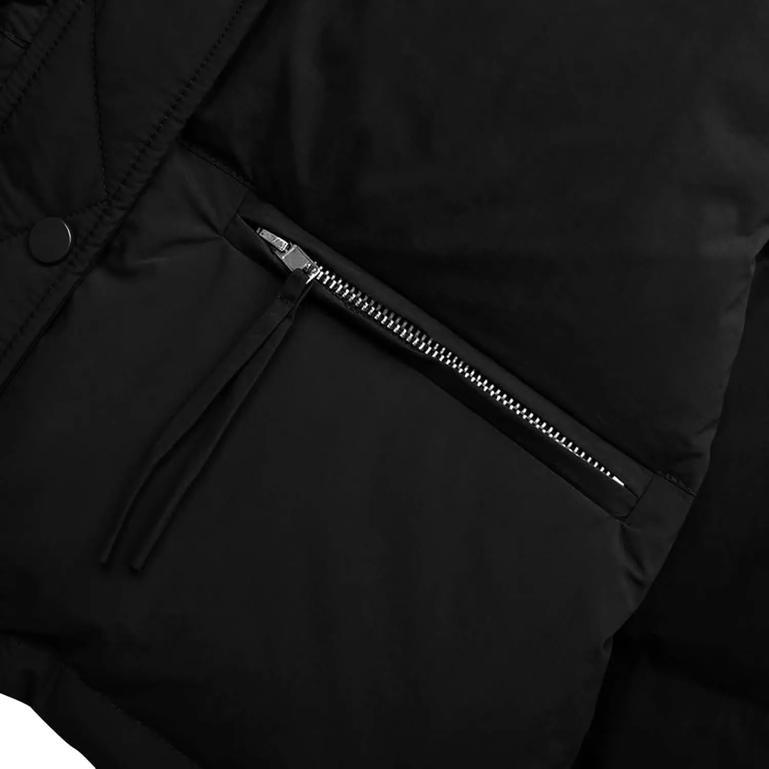 Cropped Puffer Down Jackets Women Lightweight Quilted Jackets Long Sleeve Zip Up Warm Coats Outwear Outdoor