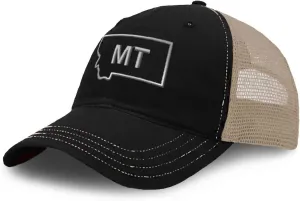 Custom Baseball Cap Montana State Map Mt Embroidery Cotton Soft Mesh Cap