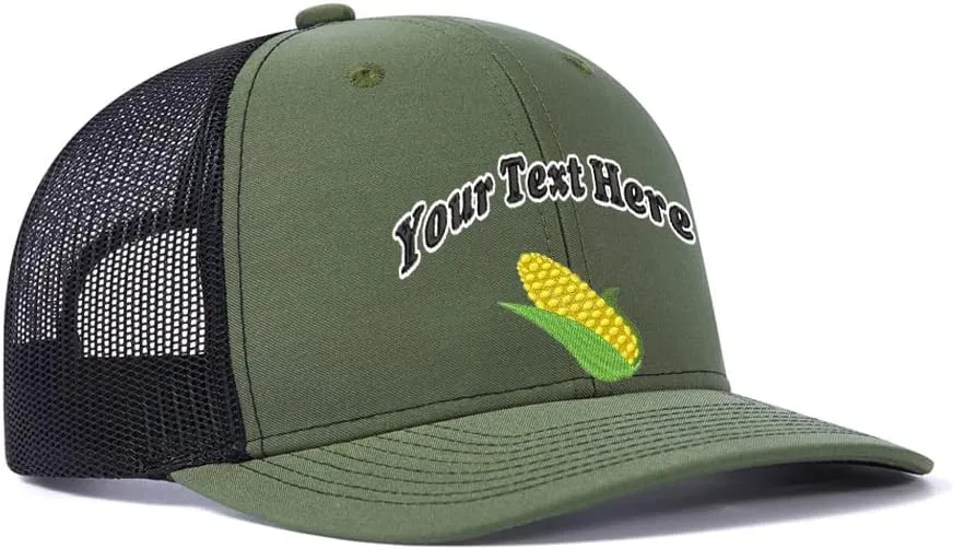 Custom Farm Plants Ear of Corn Embroidered 112 Trucker Hats for Men Design Your Own Text Mesh Snapback Baseball Grandpa Hat