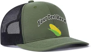 Custom Farm Plants Ear of Corn Embroidered 112 Trucker Hats for Men Design Your Own Text Mesh Snapback Baseball Grandpa Hat