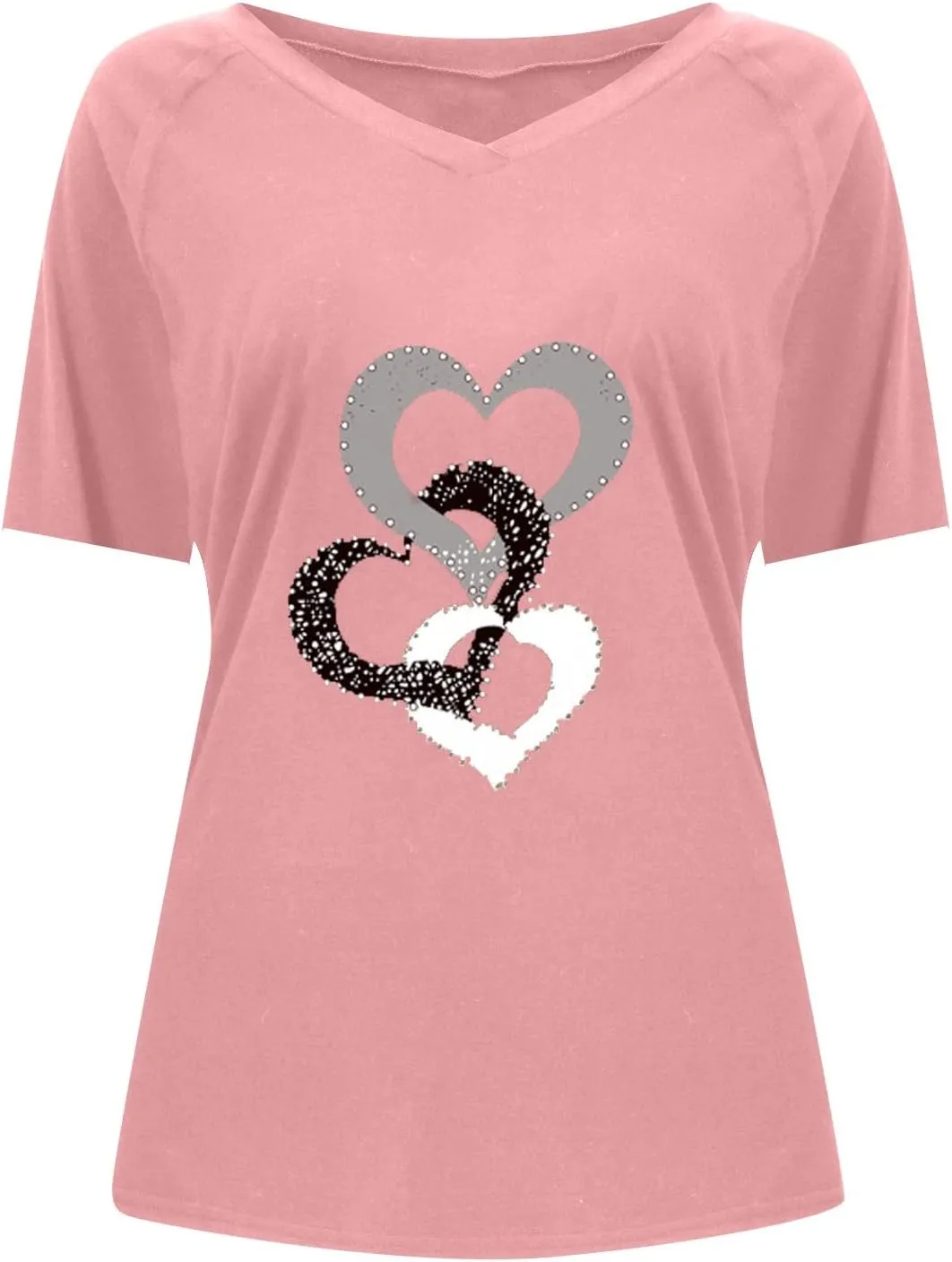 Cute Tops for Women Plus Size Sexy V Neck Blouses Dressy Casual Short Sleeve T Shirts Trendy Basic Oversized Tees