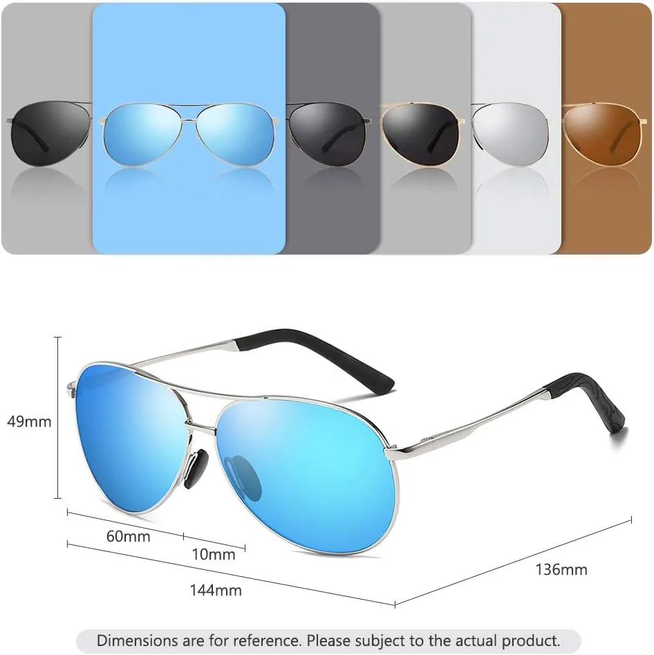 Cyxus Aviator Sunglasses for Men Polarized UV400 Protection Military Pilot Sunglasses Trendy for Driving Hiking 1489
