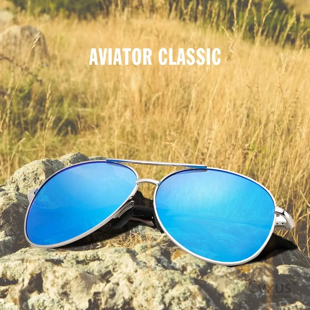 Cyxus Aviator Sunglasses for Men Polarized UV400 Protection Military Pilot Sunglasses Trendy for Driving Hiking 1489