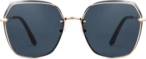 Cyxus Vintage Cat Eye Sunglasses Women Metal Half Rim Fashion Sunglasses Nylon Lens UV400 Protection 1077B06