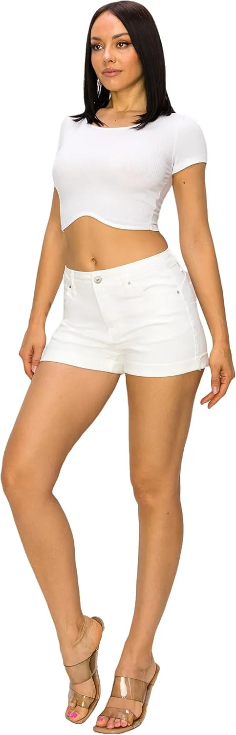 Denim Jean Shorts for Women - Casual Stretchy High Waisted Jean Shorts