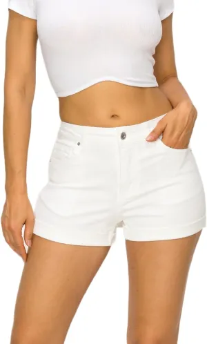 Denim Jean Shorts for Women - Casual Stretchy High Waisted Jean Shorts